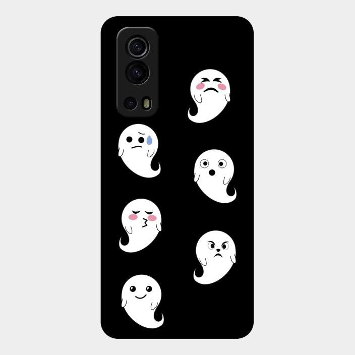 Cute Ghost Glass Case Cover For Iqoo Z3 5G