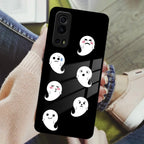 Cute Ghost Glass Case Cover For iQOO - ShopOnCliQ