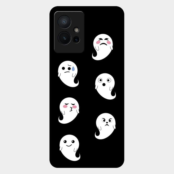 Cute Ghost Glass Case Cover For Iqoo Z6 5G