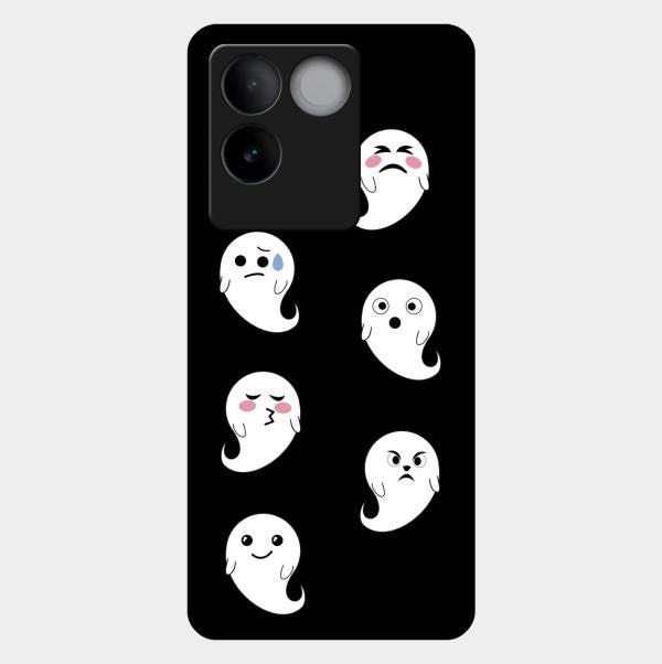 Cute Ghost Glass Case Cover For Iqoo Z7 Pro 5G