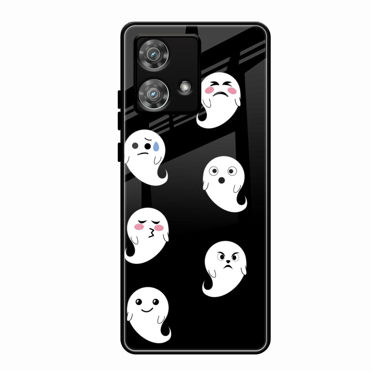 Cute Ghost Glass Case Cover For Motorola Edge 40 5G