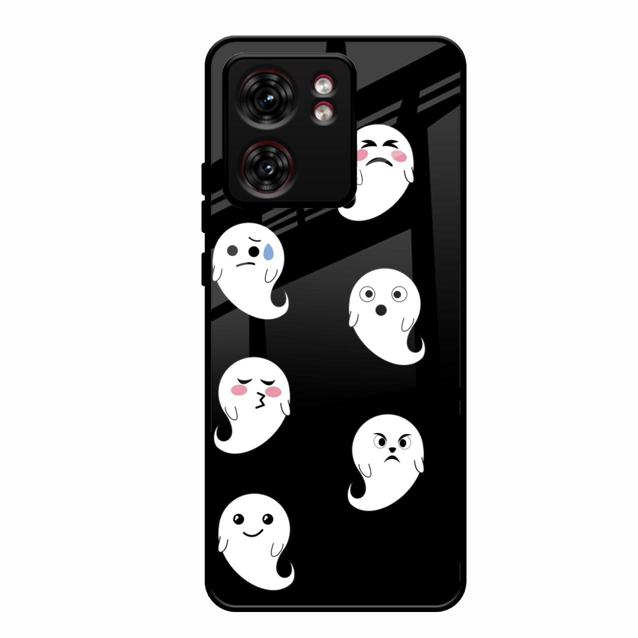 Cute Ghost Glass Case Cover For Motorola Edge 40