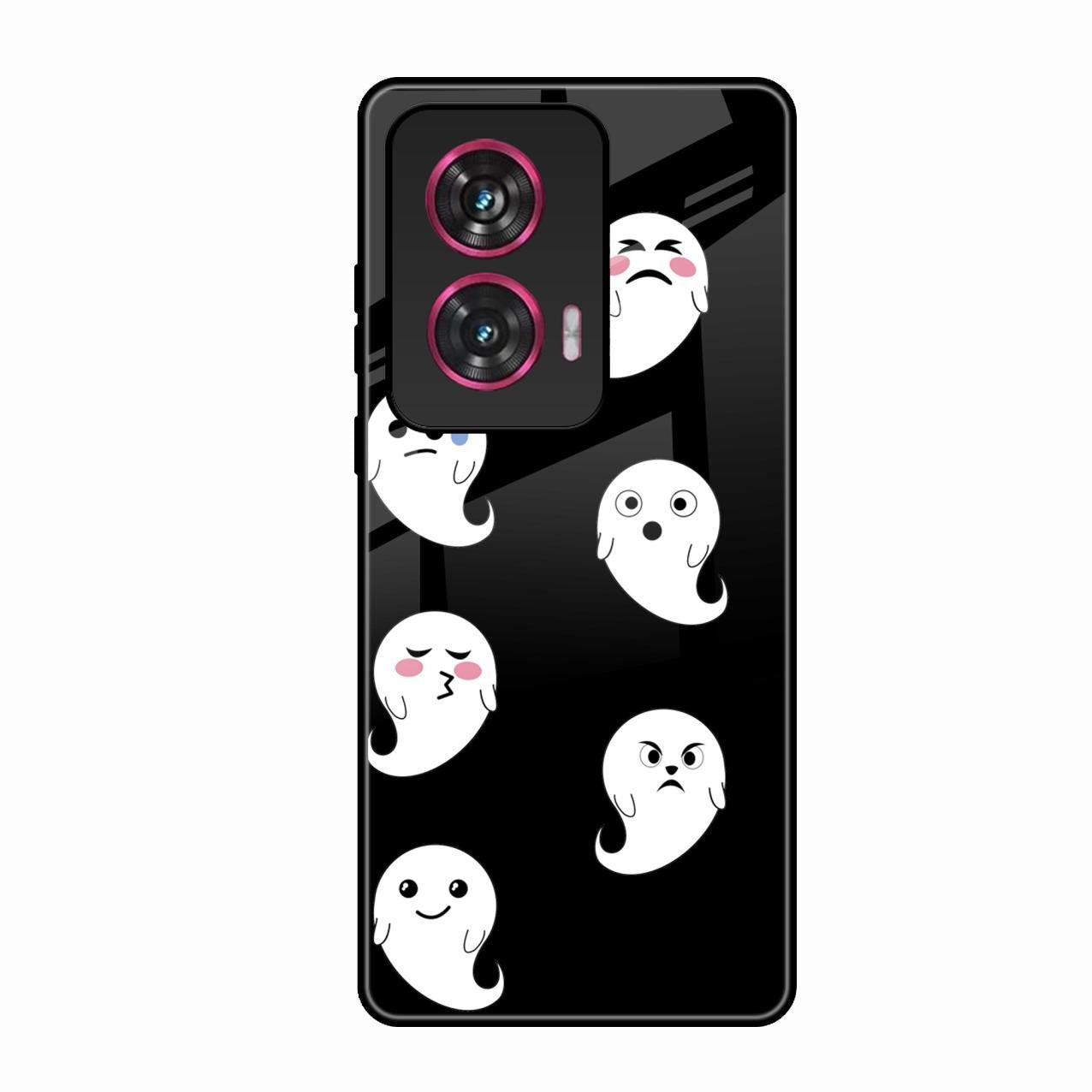Cute Ghost Glass Case Cover For Motorola Edge 50 Fusion 5G