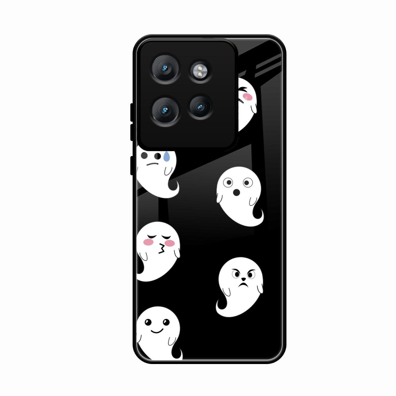 Cute Ghost Glass Case Cover For Motorola Edge 50 Neo