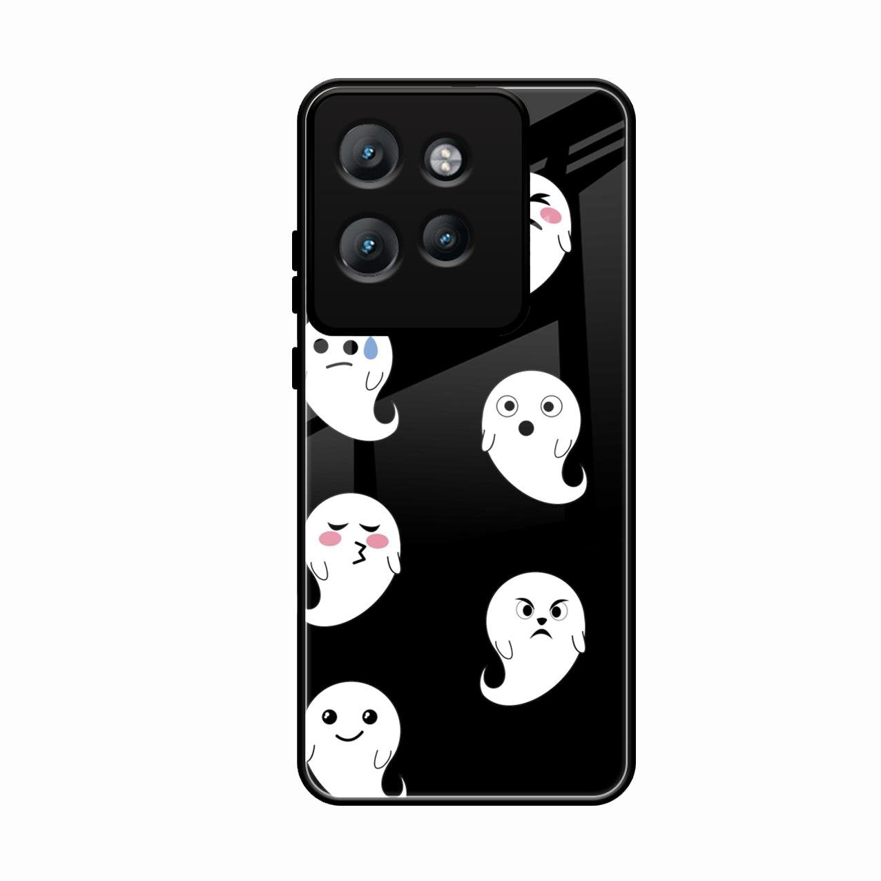 Cute Ghost Glass Case Cover For Motorola Edge 50