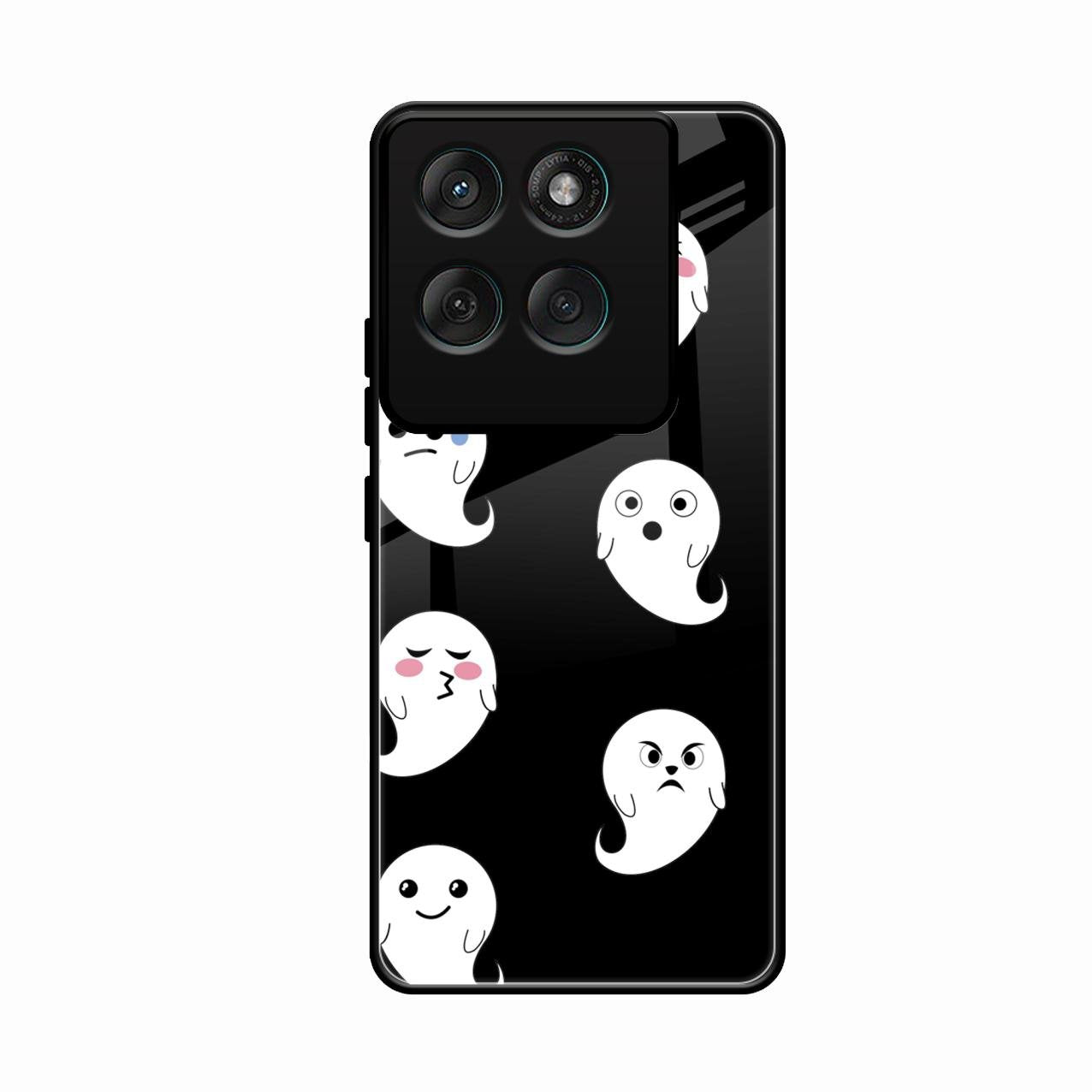 Cute Ghost Glass Case Cover For Motorola Edge 60 Pro 5G