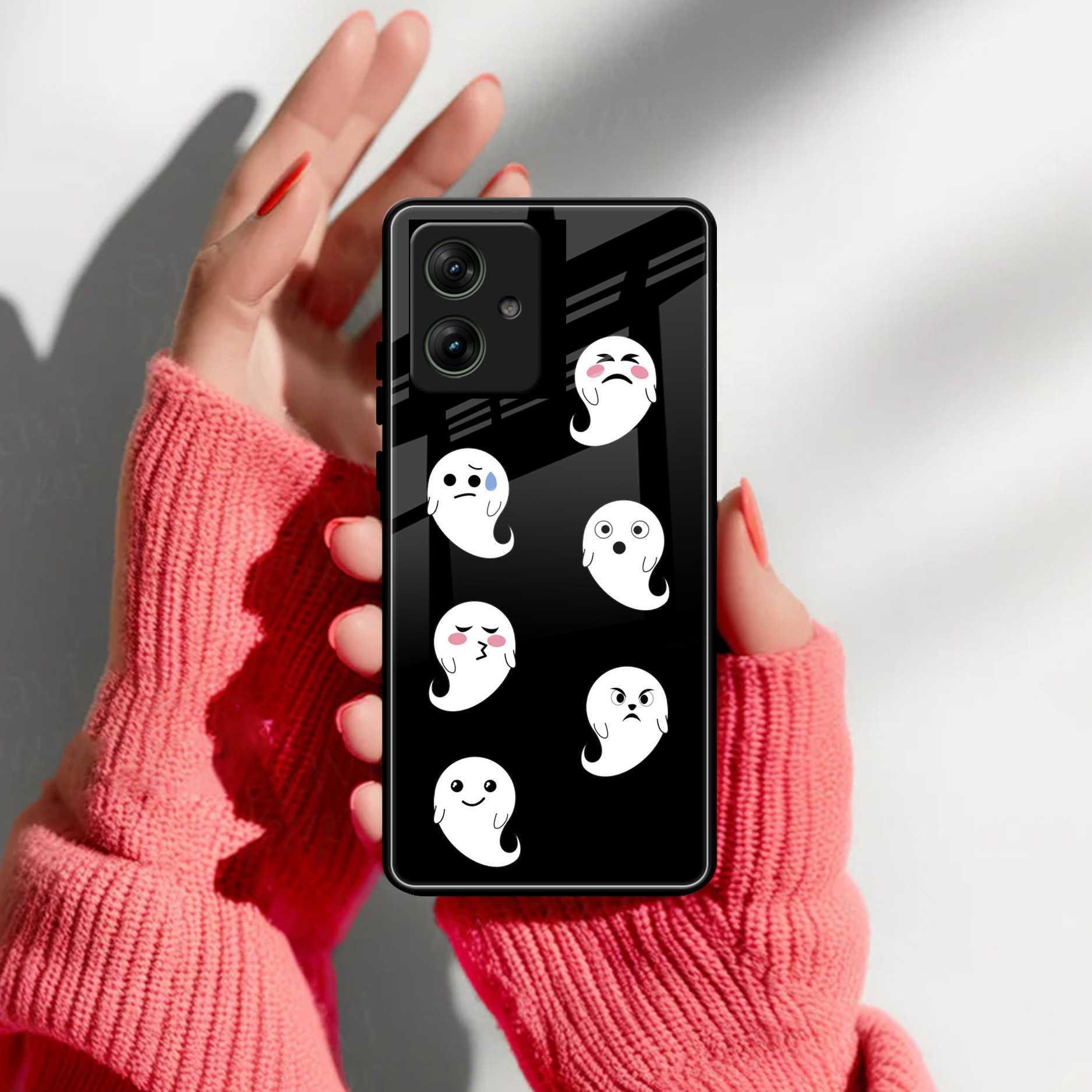 Cute Ghost Glass Case Cover For Motorola