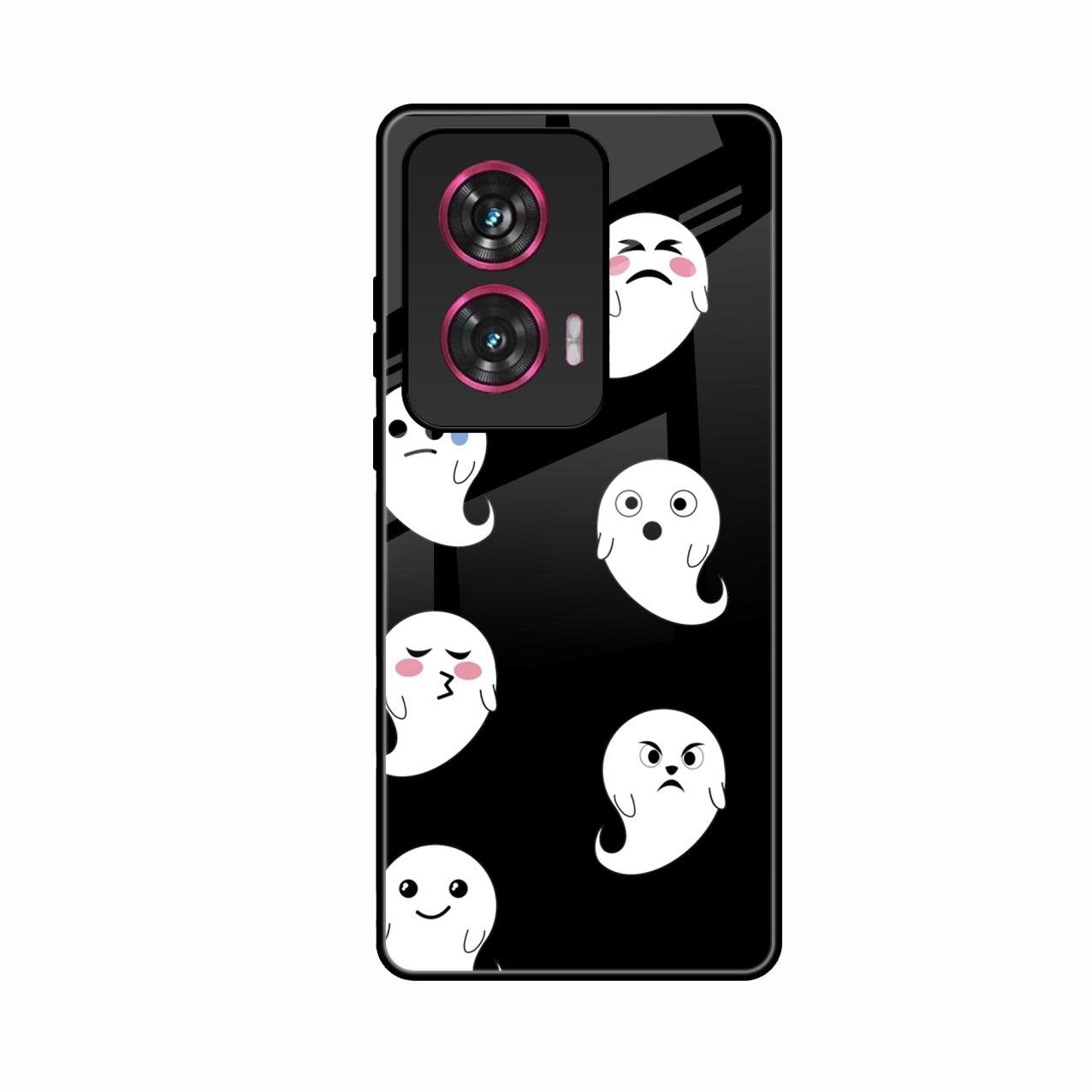 Cute Ghost Glass Case Cover For Motorola G96 5G