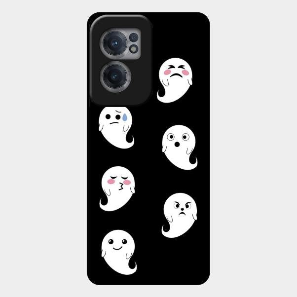Cute Ghost Glass Case Cover For Oneplus Nord Ce 2 5G