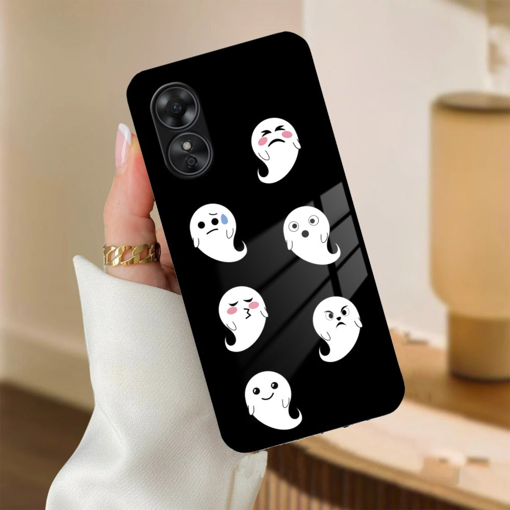 Cute Ghost Glass Case Cover For Oppo