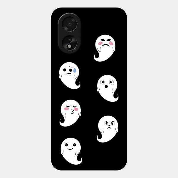 Cute Ghost Glass Case Cover For Oppo A38