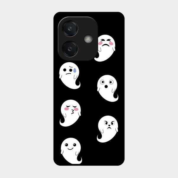 Cute Ghost Glass Case Cover For Oppo A3X 5G