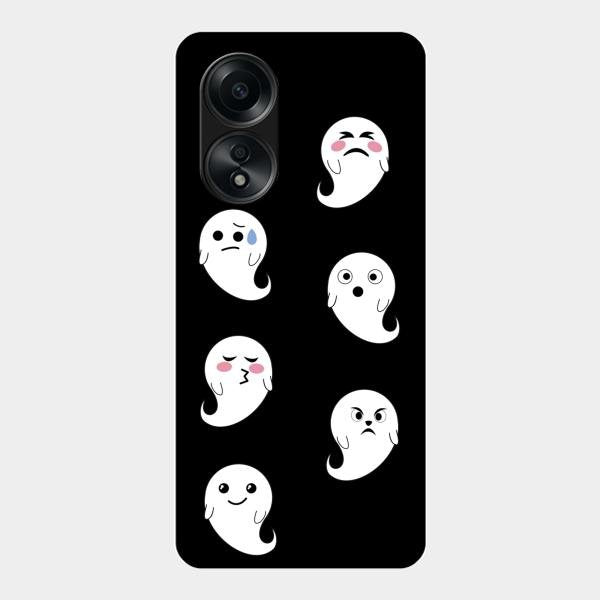 Cute Ghost Glass Case Cover For Oppo A58