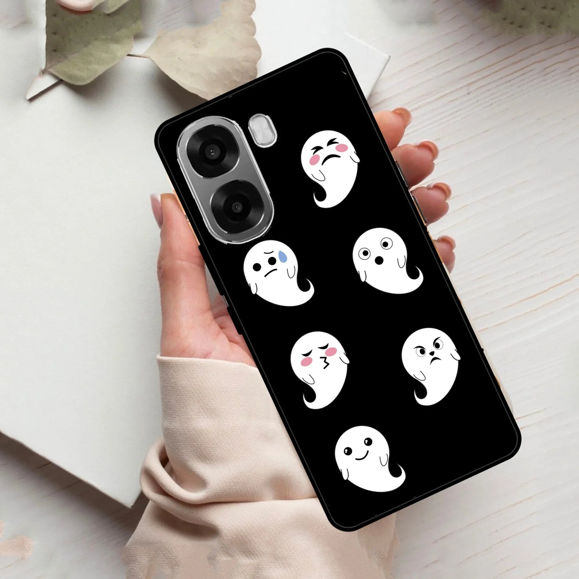 Cute Ghost Glass Case Cover For Oppo