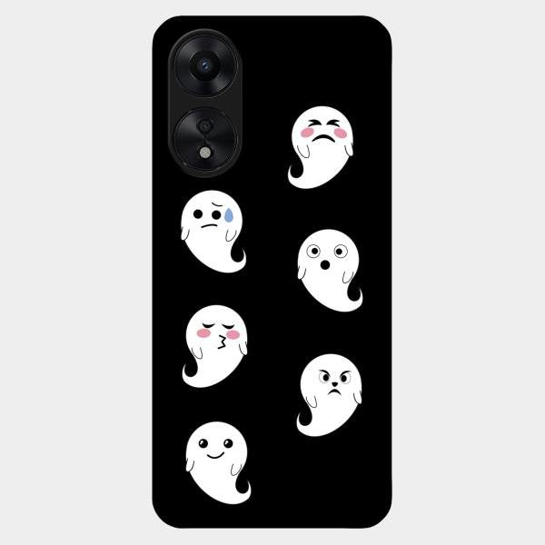 Cute Ghost Glass Case Cover For Oppo A78 5G