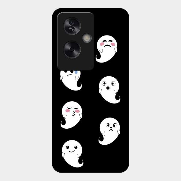 Cute Ghost Glass Case Cover For Oppo A79 5G