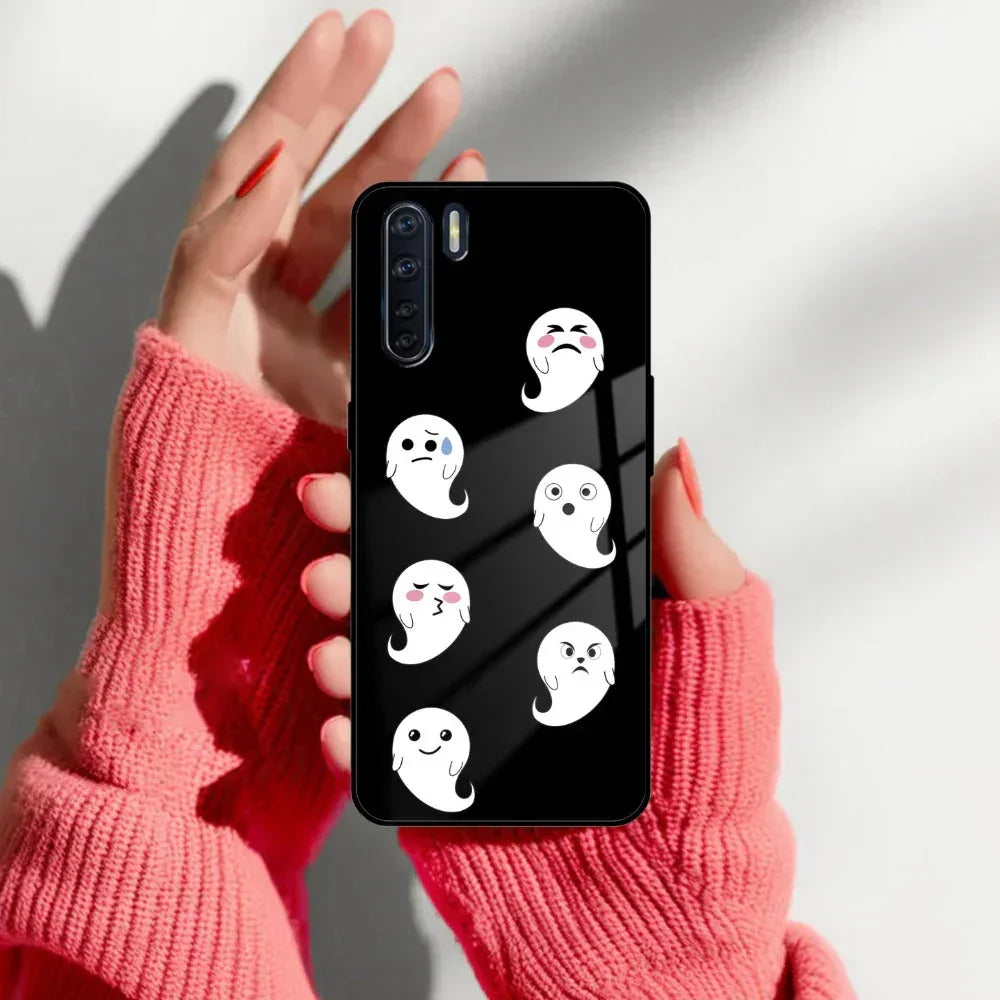 Cute Ghost Glass Case Cover For Oppo - ShopOnCliQ