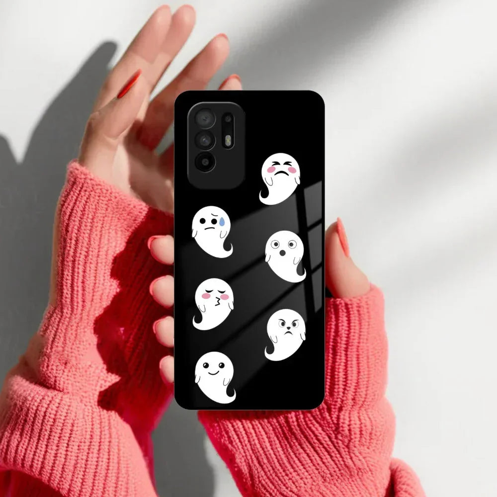 Cute Ghost Glass Case Cover For Oppo - ShopOnCliQ