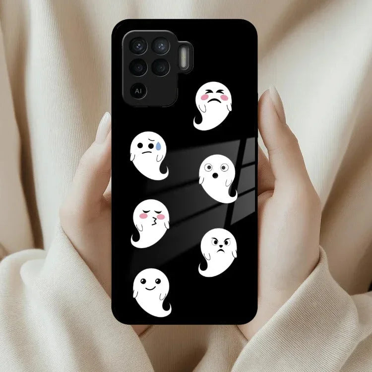 Cute Ghost Glass Case Cover For Oppo - ShopOnCliQ
