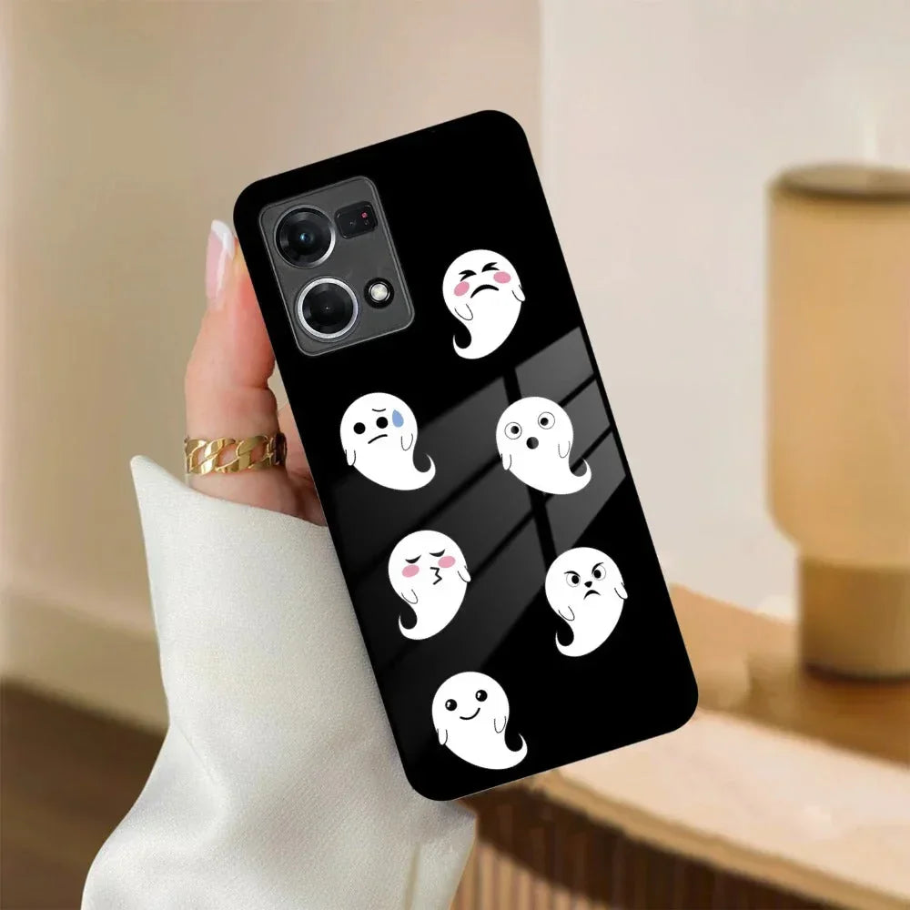 Cute Ghost Glass Case Cover For Oppo - ShopOnCliQ