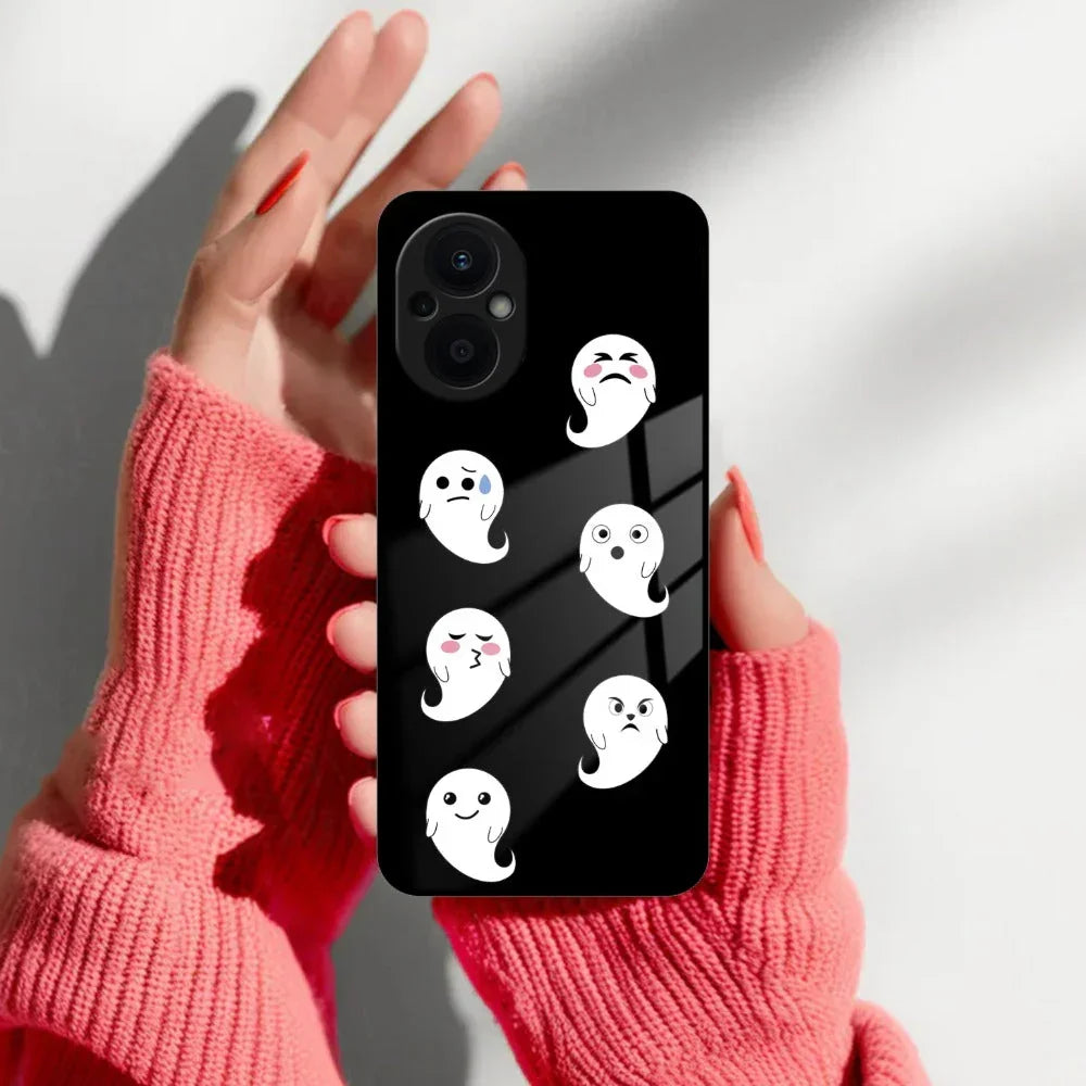 Cute Ghost Glass Case Cover For Oppo - ShopOnCliQ