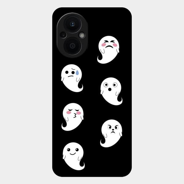 Cute Ghost Glass Case Cover For Oppo F21S Pro 5G