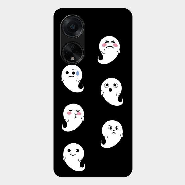 Cute Ghost Glass Case Cover For Oppo F23 5G
