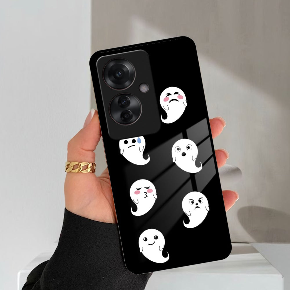 Cute Ghost Glass Case Cover For Oppo