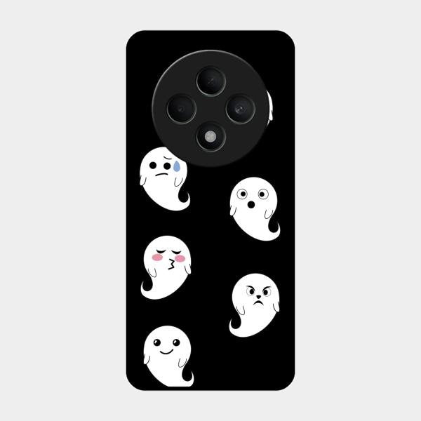 Cute Ghost Glass Case Cover For Oppo F27 5G