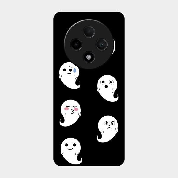 Cute Ghost Glass Case Cover For Oppo F27 Pro Plus 5G