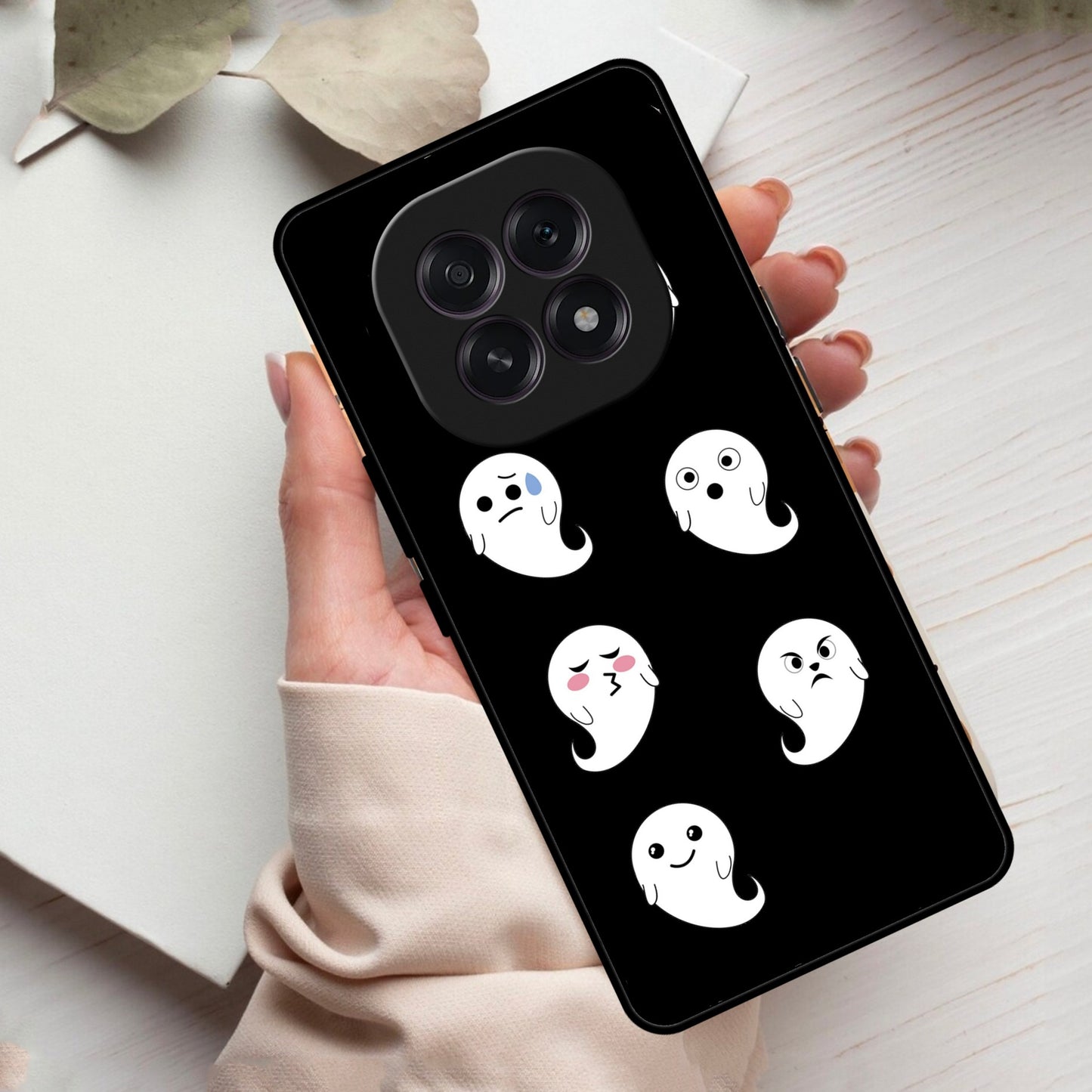 Cute Ghost Glass Case Cover For Oppo