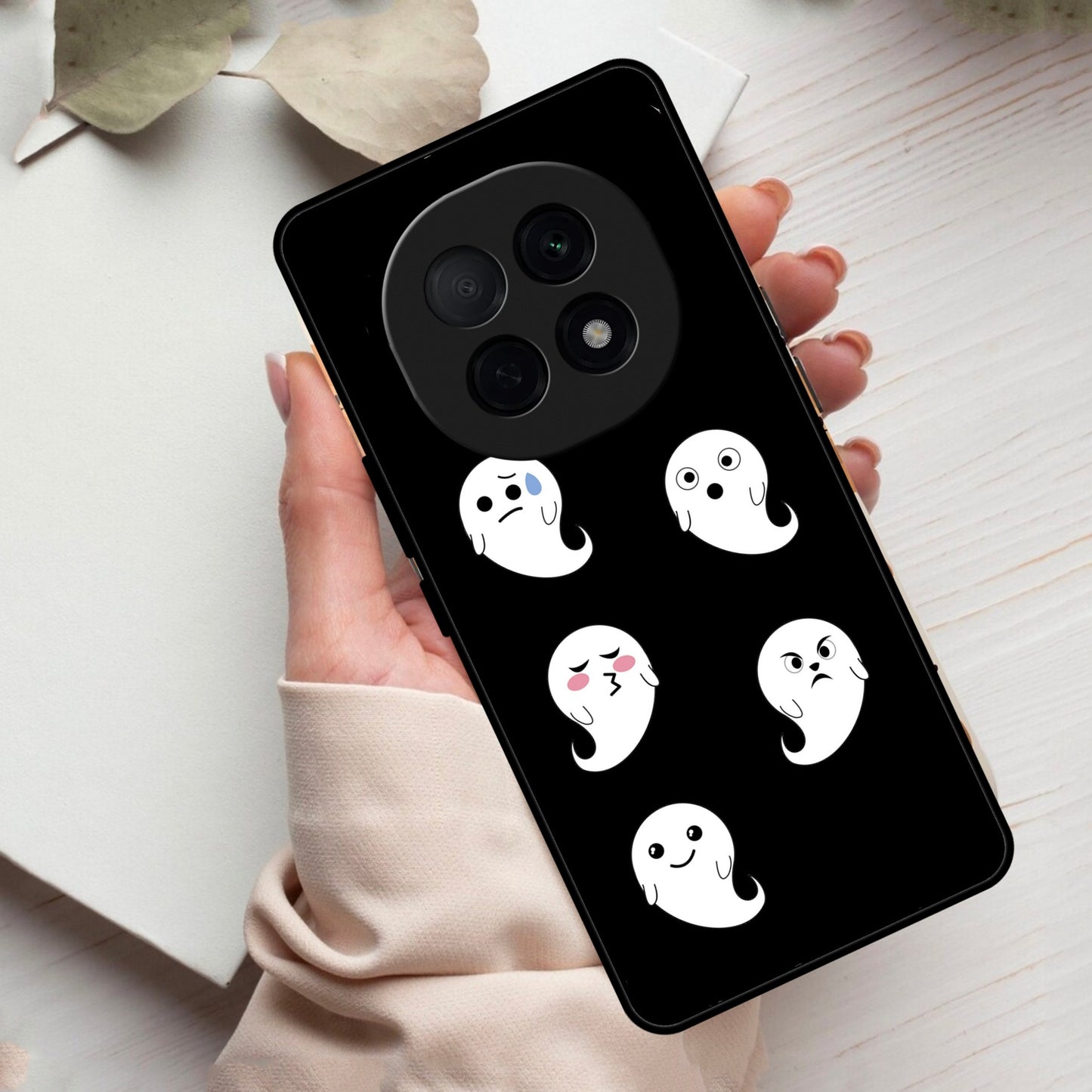 Cute Ghost Glass Case Cover For Oppo