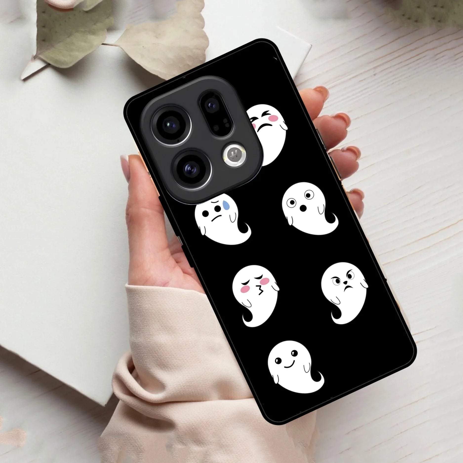 Cute Ghost Glass Case Cover For Oppo