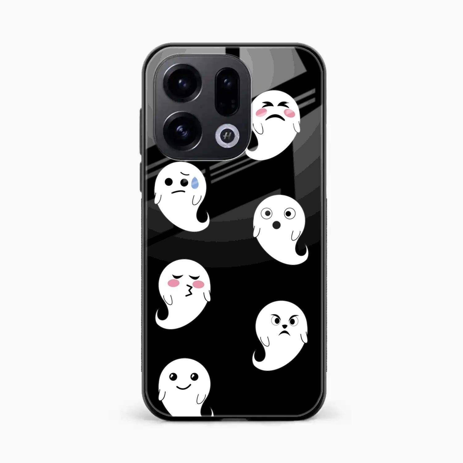 Cute Ghost Glass Case Cover For Oppo Find X9 5G