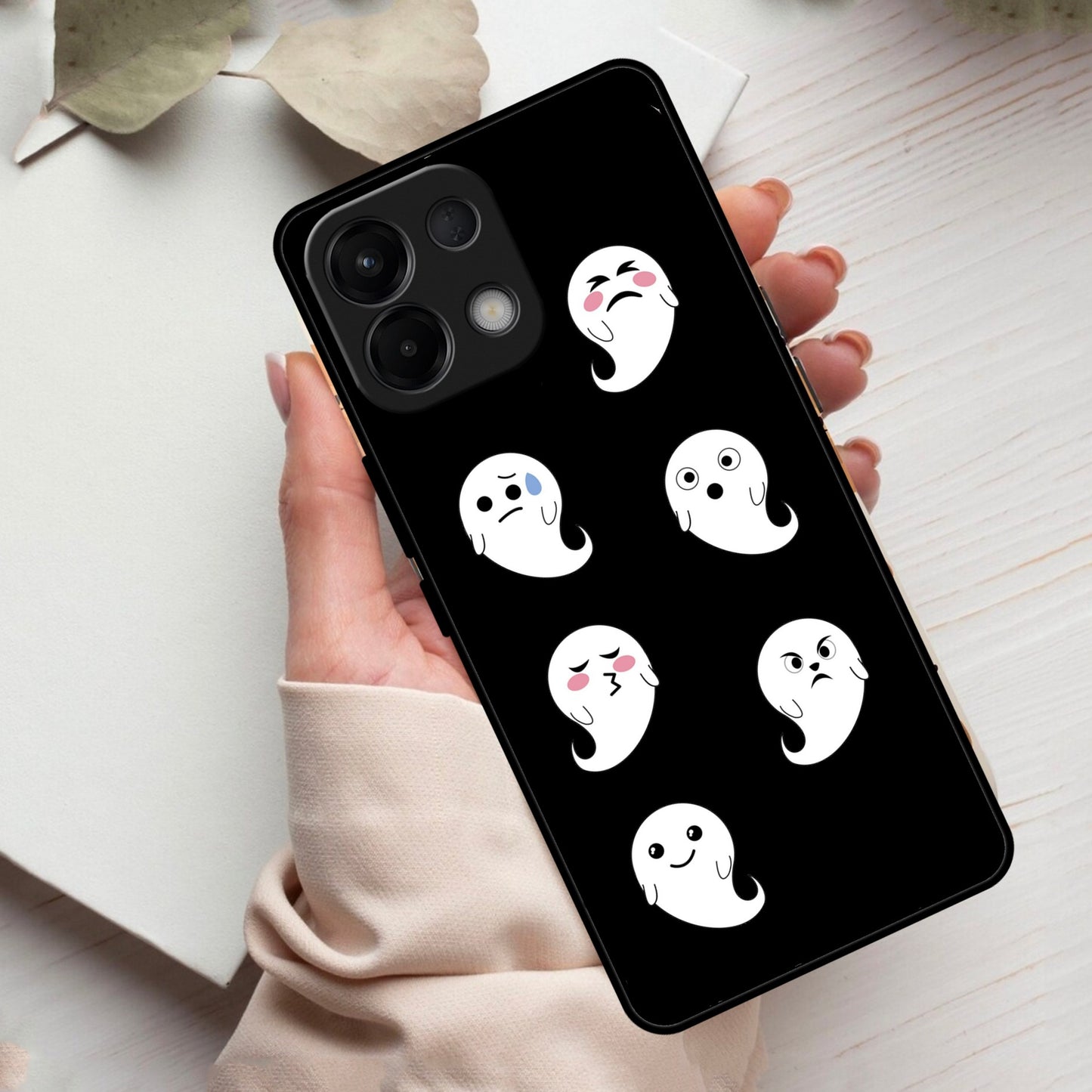 Cute Ghost Glass Case Cover For Oppo
