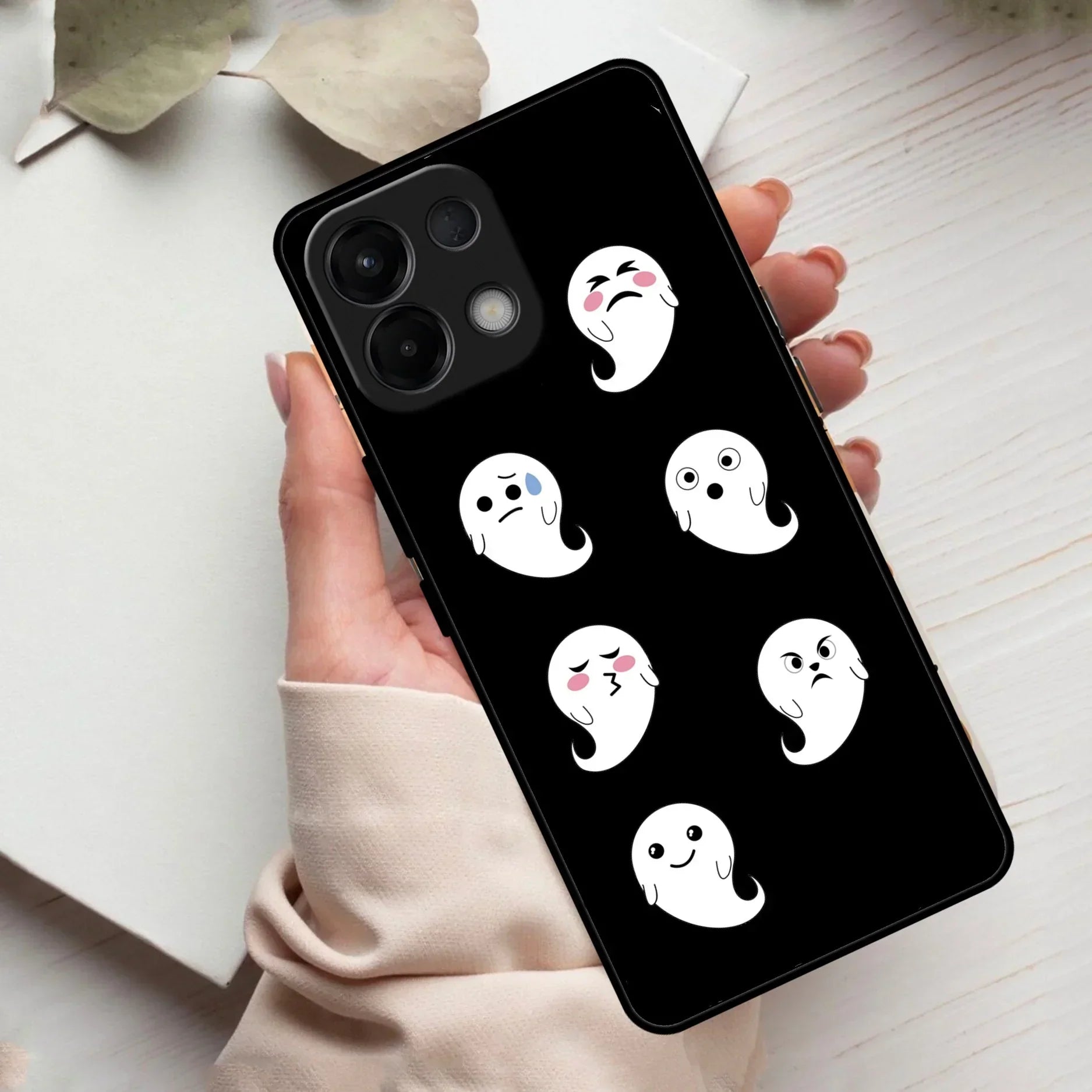 Cute Ghost Glass Case Cover For Oppo - ShopOnCliQ