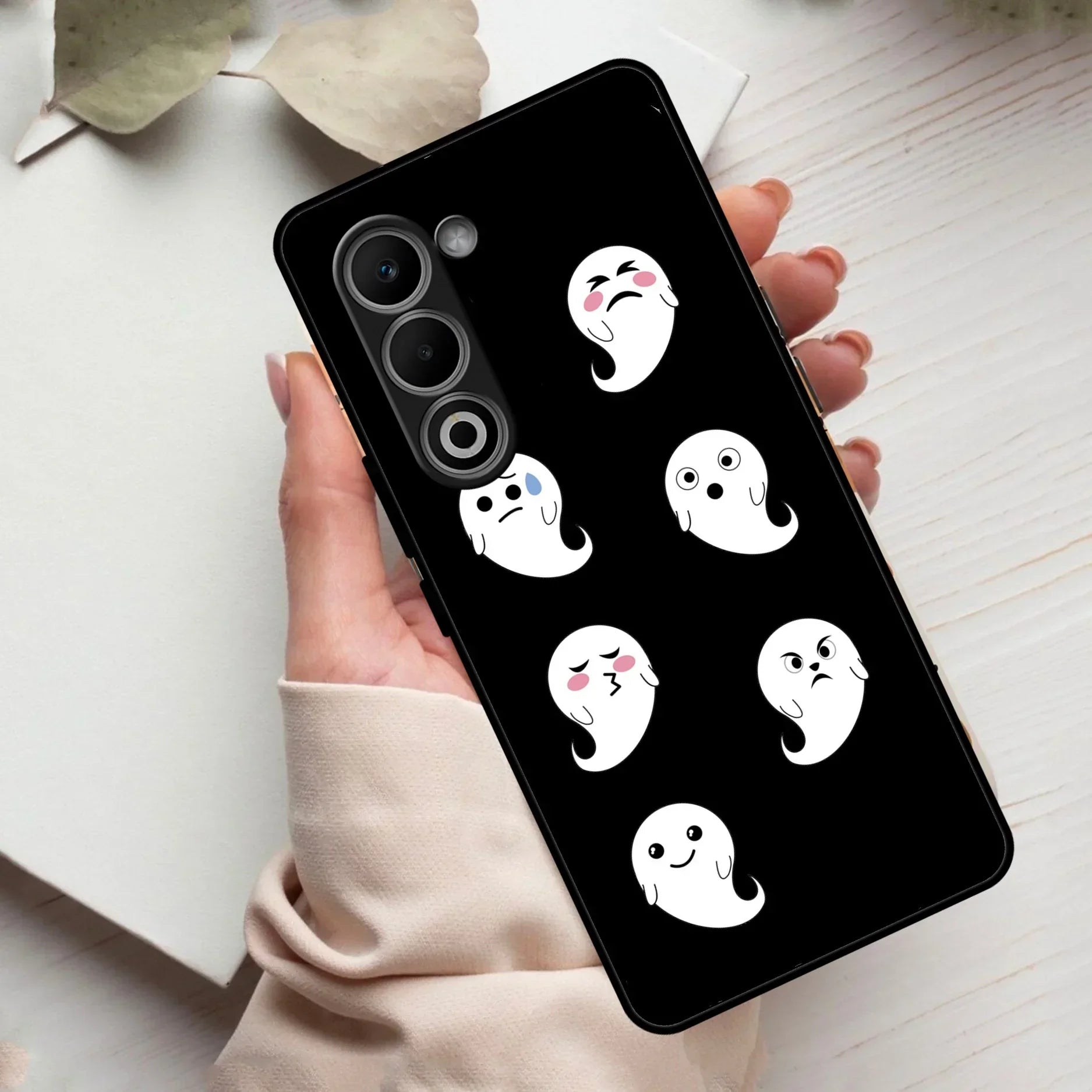 Cute Ghost Glass Case Cover For Oppo - ShopOnCliQ