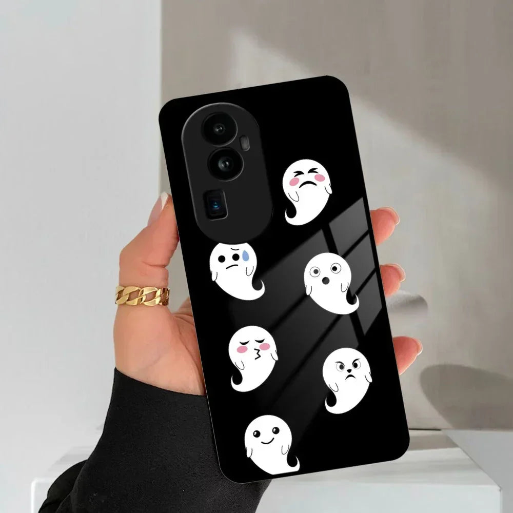 Cute Ghost Glass Case Cover For Oppo - ShopOnCliQ