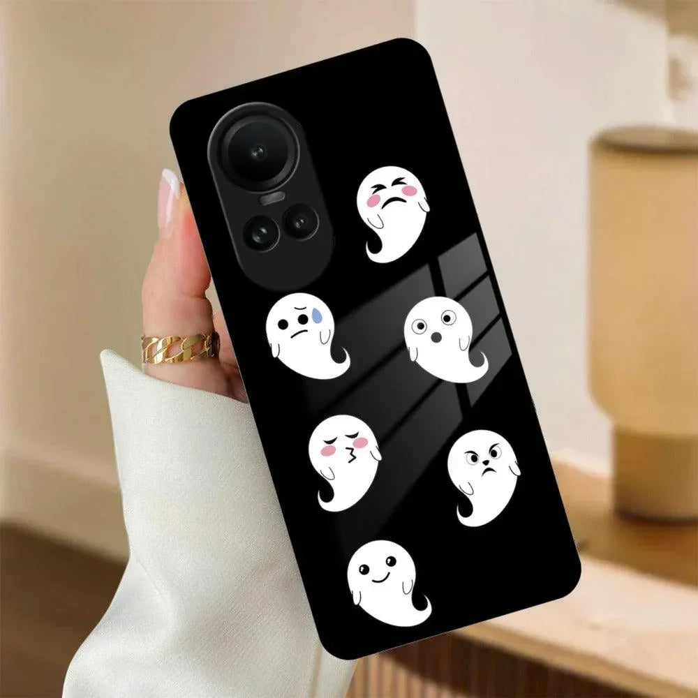 Cute Ghost Glass Case Cover For Oppo - ShopOnCliQ