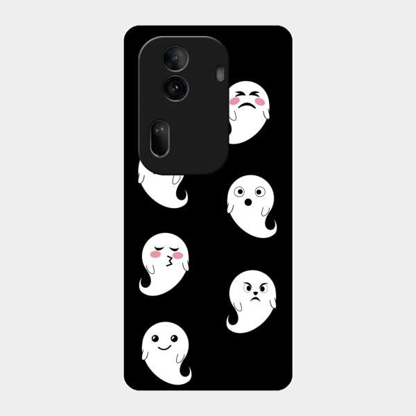 Cute Ghost Glass Case Cover For Oppo Reno 11 Pro 5G