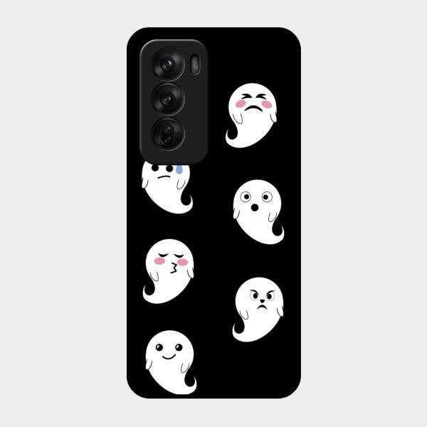 Cute Ghost Glass Case Cover For Oppo Reno 12 Pro 5G