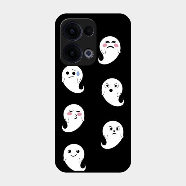 Cute Ghost Glass Case Cover For Oppo Reno 13 5G
