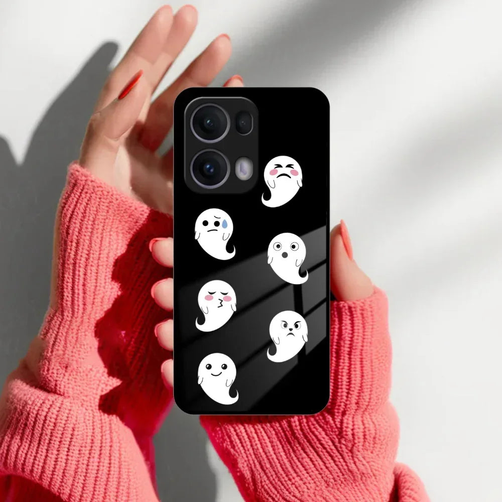 Cute Ghost Glass Case Cover For Oppo - ShopOnCliQ