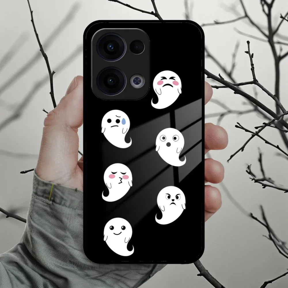 Cute Ghost Glass Case Cover For Oppo - ShopOnCliQ