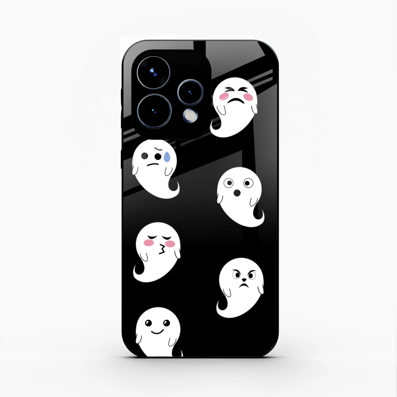 Cute Ghost Glass Case Cover For Oppo Reno 15 5G