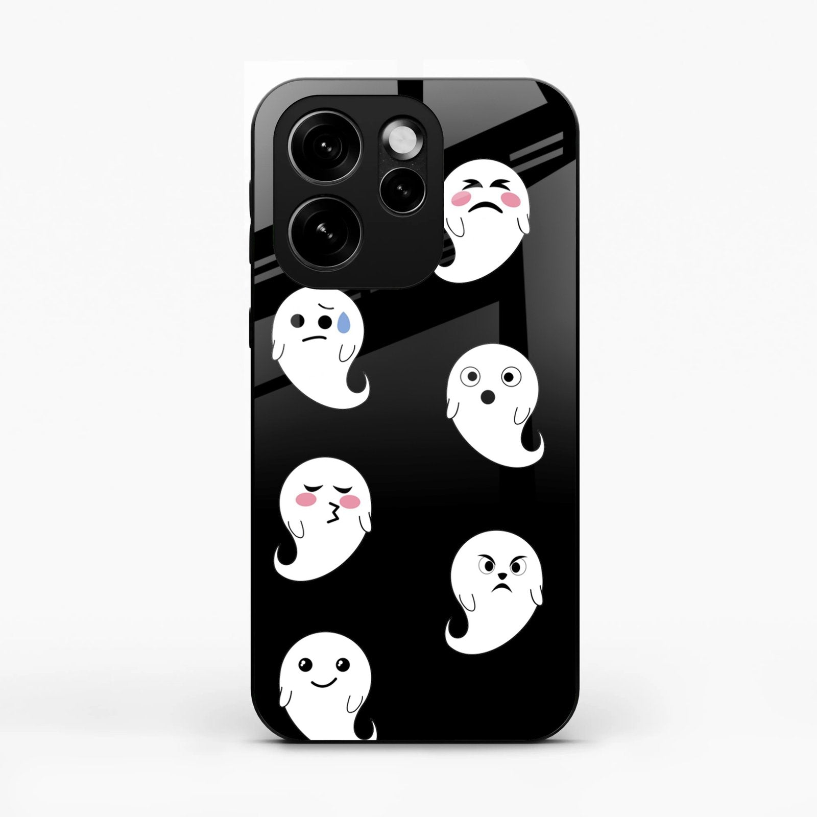 Cute Ghost Glass Case Cover For Oppo Reno 15C 5G