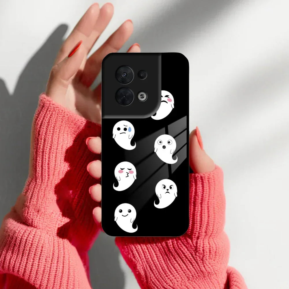 Cute Ghost Glass Case Cover For Oppo - ShopOnCliQ