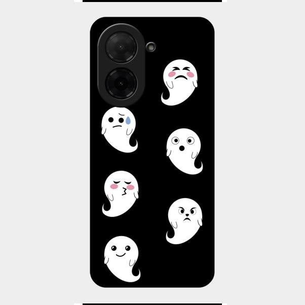 Cute Ghost Glass Case Cover For Poco C71