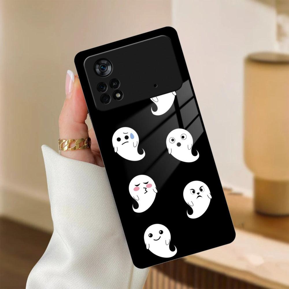 Cute Ghost Glass Case Cover For Poco