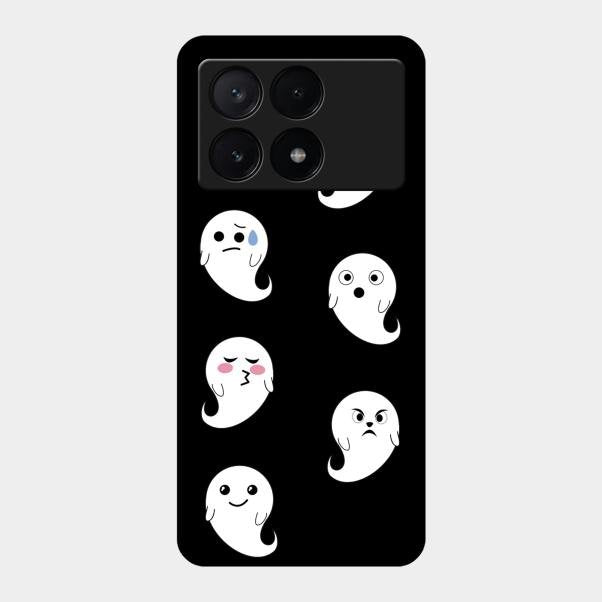 Cute Ghost Glass Case Cover For Poco X6 Pro 5G